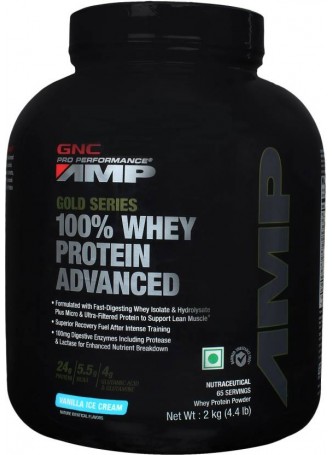 GNC Amp Gold Series 100% Whey Protein  (2 kg, Vanilla Ice Cream)
